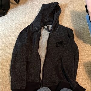Black Zip-Up Hoodie ROOTS